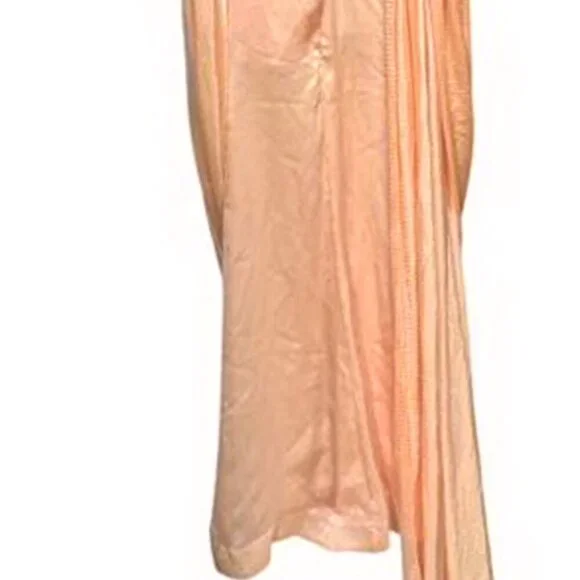 Sani Peach Pink Floral Embroidered Dhoti Set